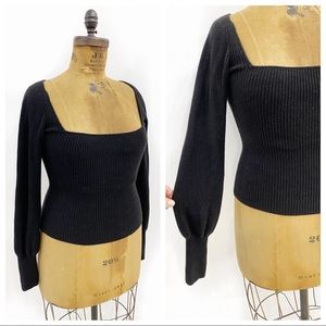 REFORMATION cashmere Isabel square neck sweater.